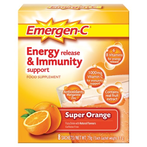 Emergen Emergen-C Energy Release & Immunity Support Food Supplement Super ...