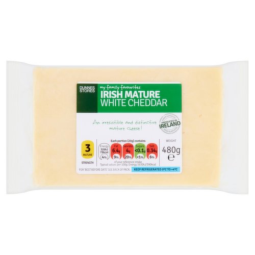 Dunnes Stores My Family Favourites Irish Mature White Cheddar 480g
