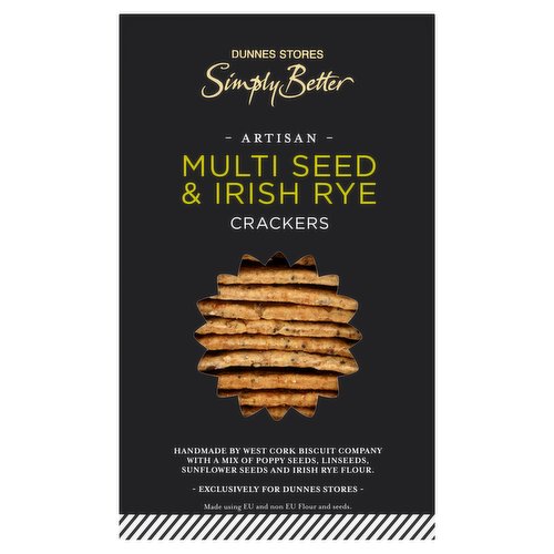 Dunnes Stores Simply Better Artisan Multiseed & Irish Rye Crackers 120g