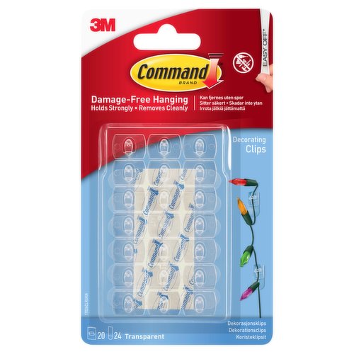 Command™ Clear Decorating Clips with Clear Strips 17026CLR-ES