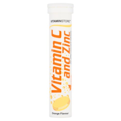 Vitaminstore Vitamin C and Zinc Orange Flavour 20 Effervescent Tablets