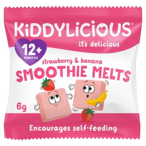 Kiddylicious Strawberry & Banana Smoothie Melts 12+ Months 6g