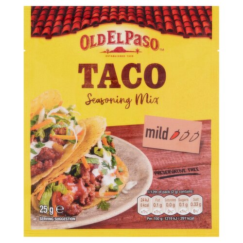 Old El Paso Garlic & Paprika Taco Seasoning Spice Mix 25g