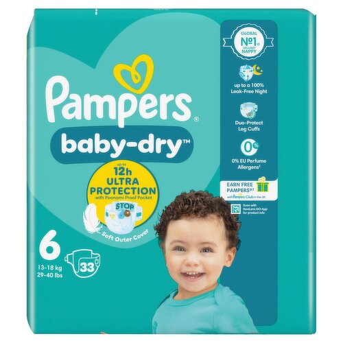 Pampers Baby-Dry Size 6, 33 Nappies