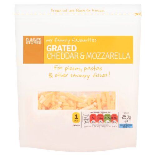 Dunnes Stores My Family Favourite Irish Grated Cheddar & Mozzarella 250g