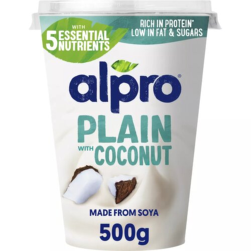 Alpro Plain Coconut Dairy Free Soya Yoghurt Alternative 500g