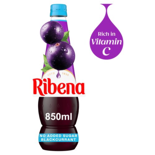 Ribena Blackcurrant Squash No Added Sugar 850ml