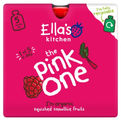 Ella's Kitchen The Pink One Squished Smoothie Fruits 5 x 90g (450g)