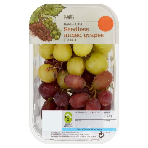 Dunnes Stores Handpicked Seedless Mixed Grapes 500g