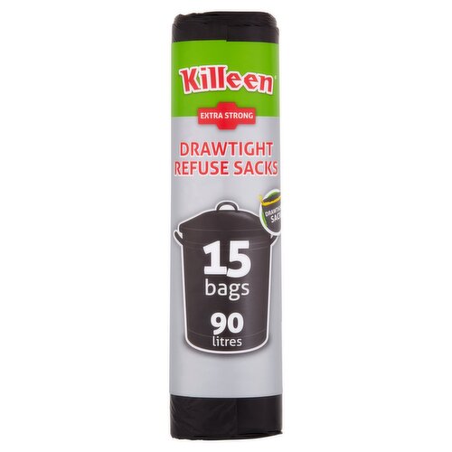Killeen 15 Drawtight Refuse Sacks 90 Litres