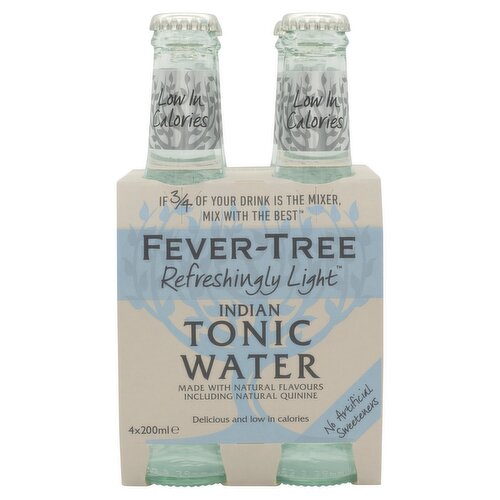 Fever-Tree Refreshingly Light Premium Indian Tonic Water 4 x 200ml