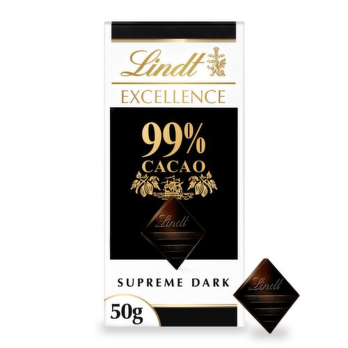 Lindt Excellence Intense Dark 99% Cocoa Chocolate Bar 50g
