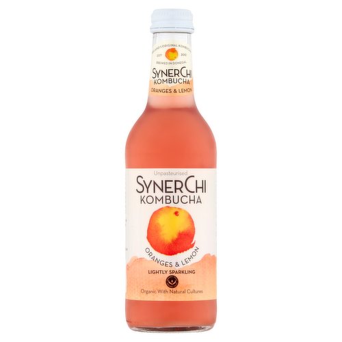 SynerChi Kombucha Oranges & Lemon Lightly Sparkling 330ml