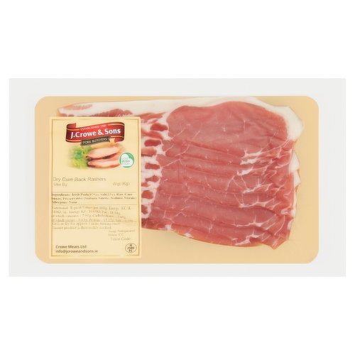 J. Crowe & Sons Pork Butchers Dry Cure Back Rashers 200g