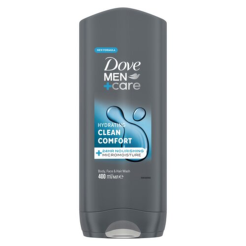 Dove Men+Care Hydrating 3-in-1 Hair, Face and Body Wash Clean Comfort 400 ml