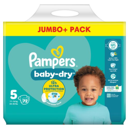 Pampers Baby-Dry Size 5, 72 Nappies