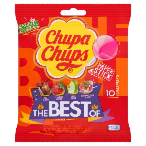 Chupa Chups 10 Paper Stick Lollipops 120g