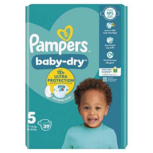 Pampers Baby-Dry Size 5, 39 Nappies