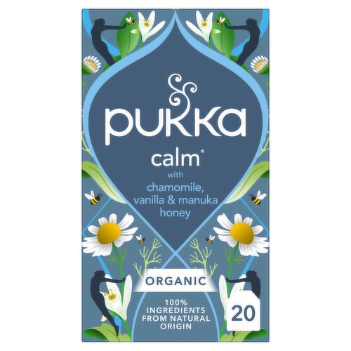 Pukka Organic Chamomile, Vanilla & Manuka Honey Tea 20 Home Compostable Herbal Tea Bags 32g