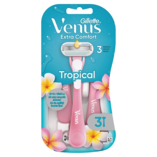 Gillette Venus Extra Comfort Tropical Razors, Pack Of 3
