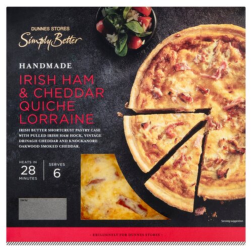 Dunnes Stores Simply Better Handmade Irish Ham & Cheddar Quiche Lorraine 800g