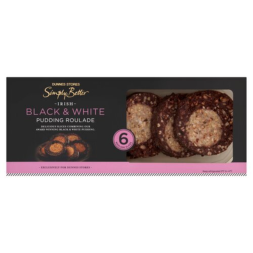 Dunnes Stores Simply Better 6 Irish Black & White Pudding Roulade Slices 240g