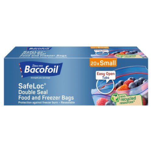 Bacofoil SafeLoc 20 Double Seal Food and Freezer Bags Small