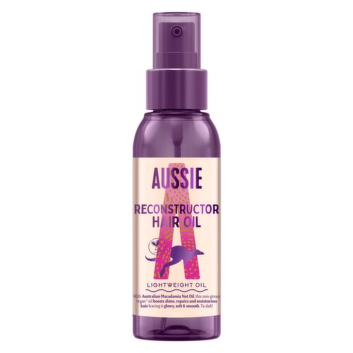 Aussie Reconstructor Hair Oil 100ml. Lightweight Oil to Repair and Moisturise Hair