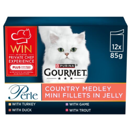 GOURMET Perle Country Medley Mini Fillets in Jelly Wet Cat Food 12x85g