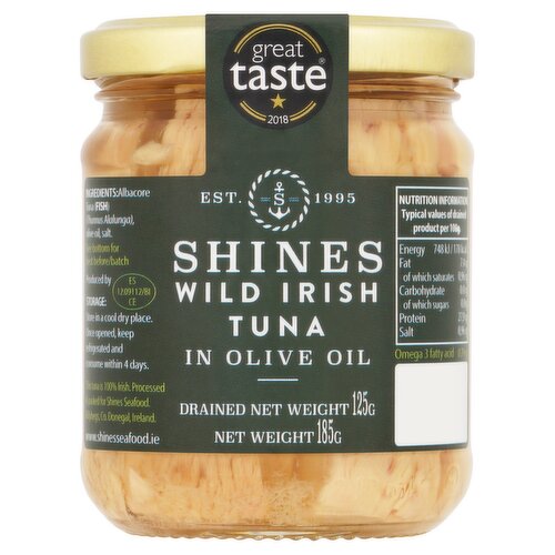 Shines Wild Irish Tuna in Olive Oil 185g