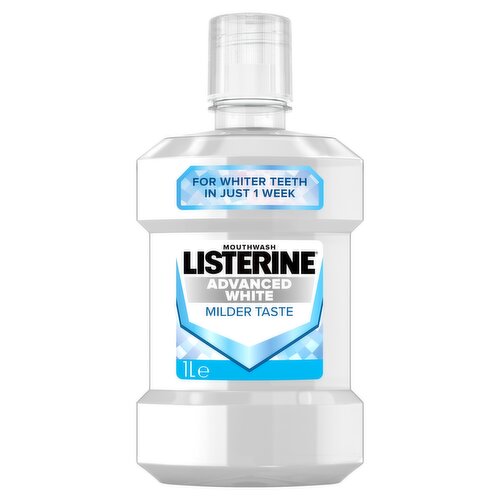 Listerine Advanced White Milder Taste Mouthwash (1000ml Bottle)