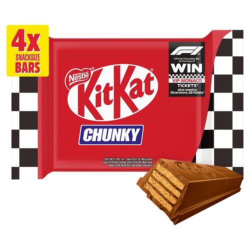 KitKat F1 Chunky Milk Chocolate Bar 4 Pack Multipack 128g