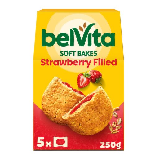 Belvita Soft Bakes Strawberry Filled Cereal Snack Bars Multipack 250g (5 x 50g)