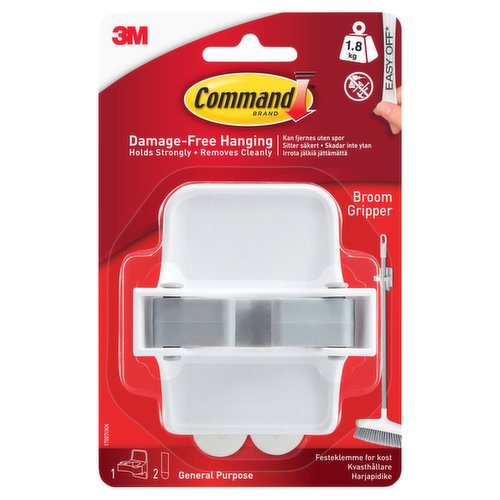 Command™ Broom Gripper 1 Hook 2 Strips