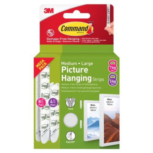 Command Brand Medium, Large Picture Hanging Strips