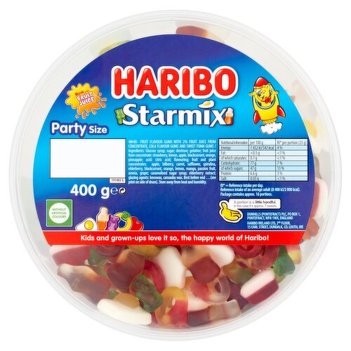 HARIBO Starmix Fruit & Cola Flavour Jelly & Foam Sweets Tub 400g