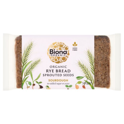 Biona Organic Rye Bread Sprouted Seeds Sourdough 500g