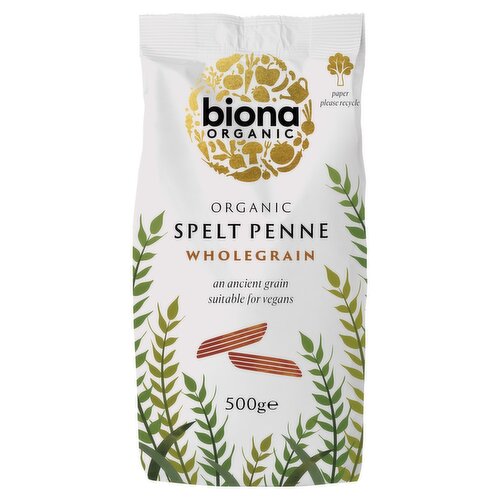 Biona Organic Spelt Penne Wholegrain 500g