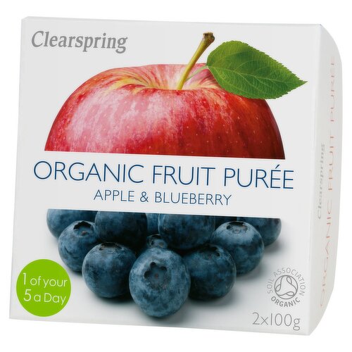 Clearspring Apple & Blueberry Organic Fruit Purée 2 x 100g
