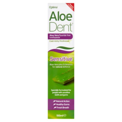 AloeDent Sensitive Aloe Vera Flouride Free Toothpaste 100ml