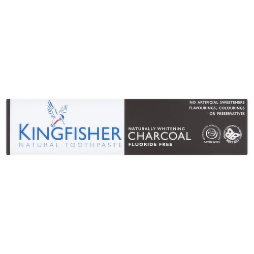 Kingfisher Natural Toothpaste Naturally Whitening Charcoal 100ml