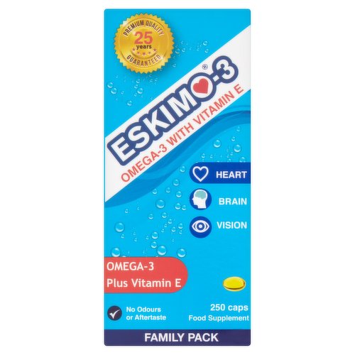 Eskimo-3 Omega-3 with Vitamin E Family Pack Food Supplement 250 Caps