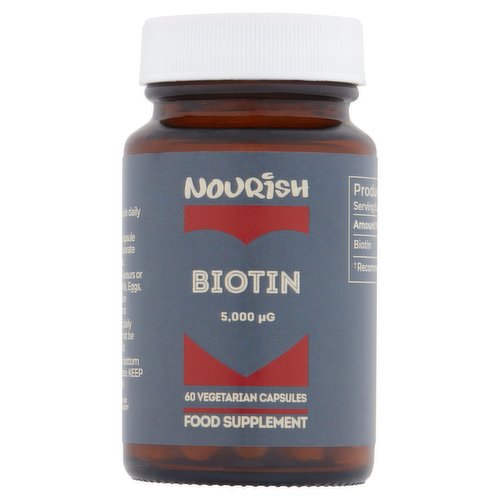 Nourish Biotin 5,000 µG 60 Vegetarian Capsules