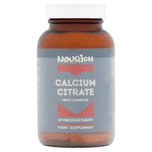 Nourish Calcium Citrate with Vitamin D3 60 Vegetarian Tablets