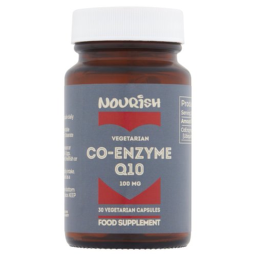 Nourish Co-Enzyme Q10 100mg 30 Vegetarian Capsules