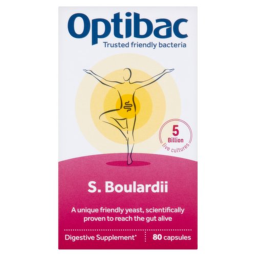 Optibac S. Boulardii Digestive Supplement 80 Capsules