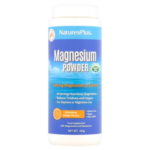 NaturesPlus Magnesium Powder Refreshing Orange Flavour 504g