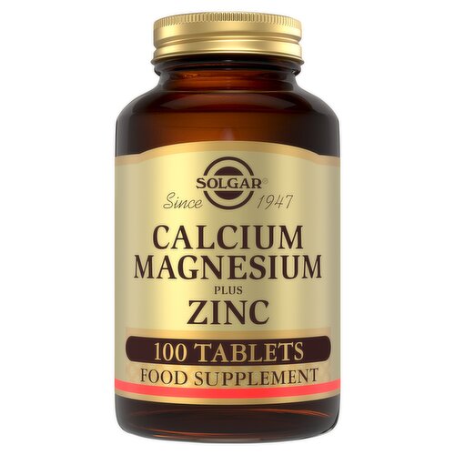 Solgar Calcium Magnesium Plus Zinc Food Supplement 100 Tablets