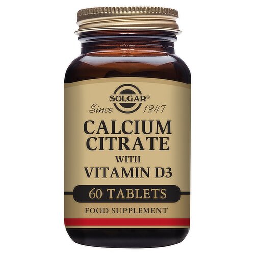 Solgar Calcium Citrate with Vitamin D3 60 Tablets