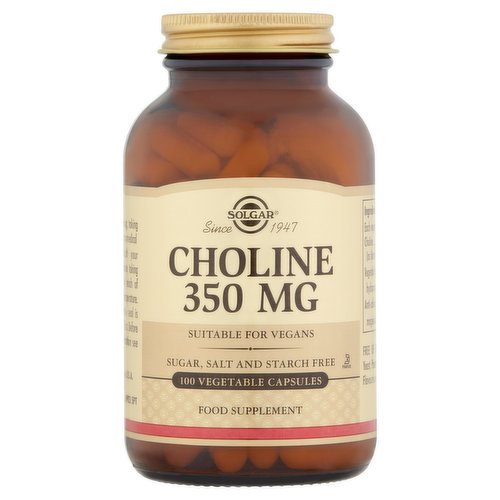 Solgar Choline 350 mg 100 Vegetable Capsules